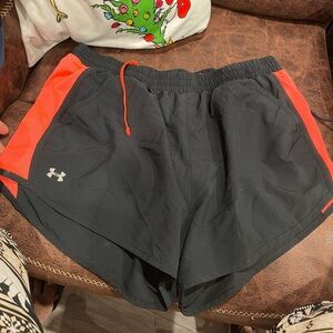 🙌Under Armour Women's Black Shorts with Red Accents